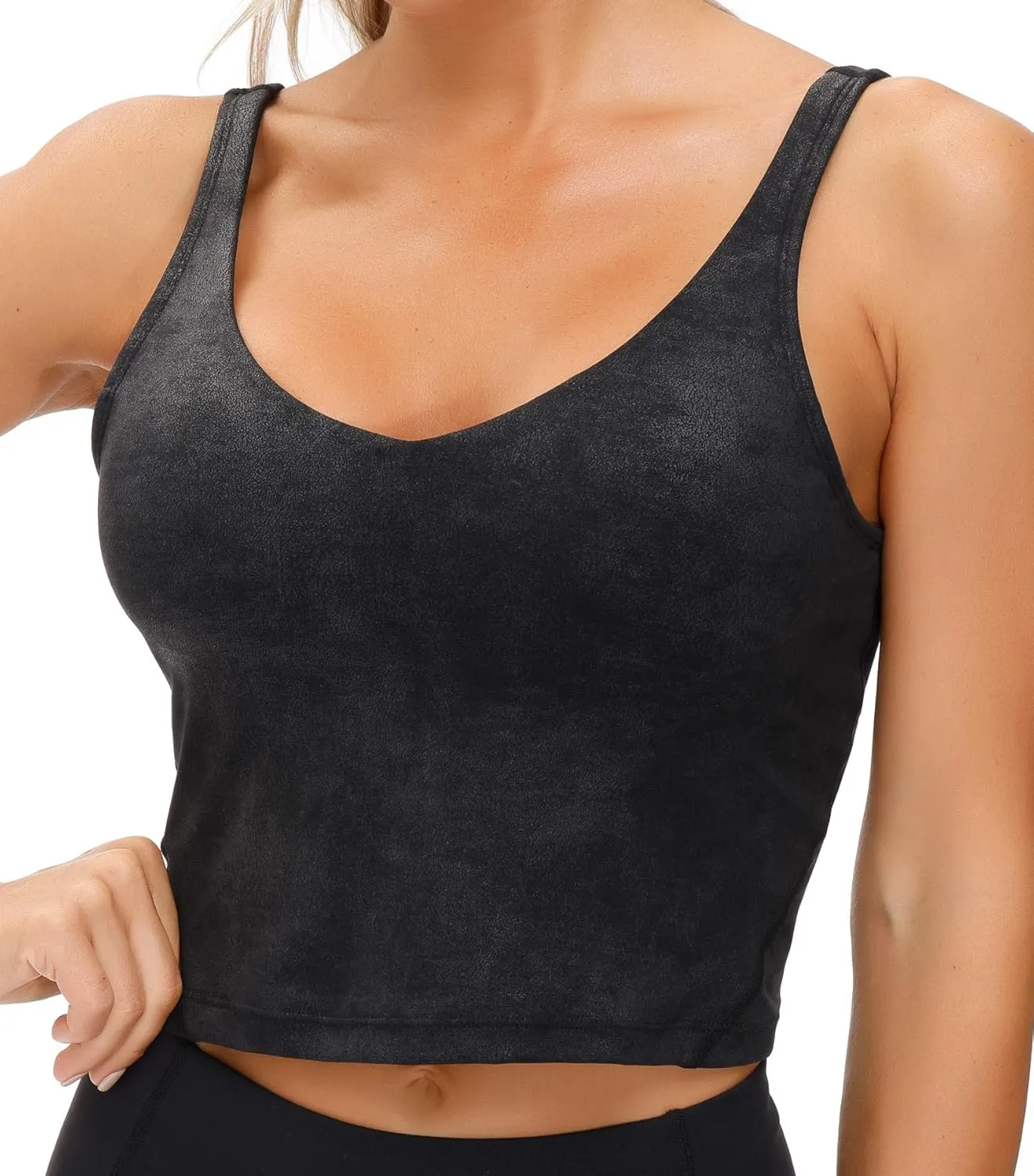 THE GYM PEOPLE Womens Camo Longline Sports Bra Wirefree Padded Medium Support Yoga Bras Gym Running Workout Tank Tops