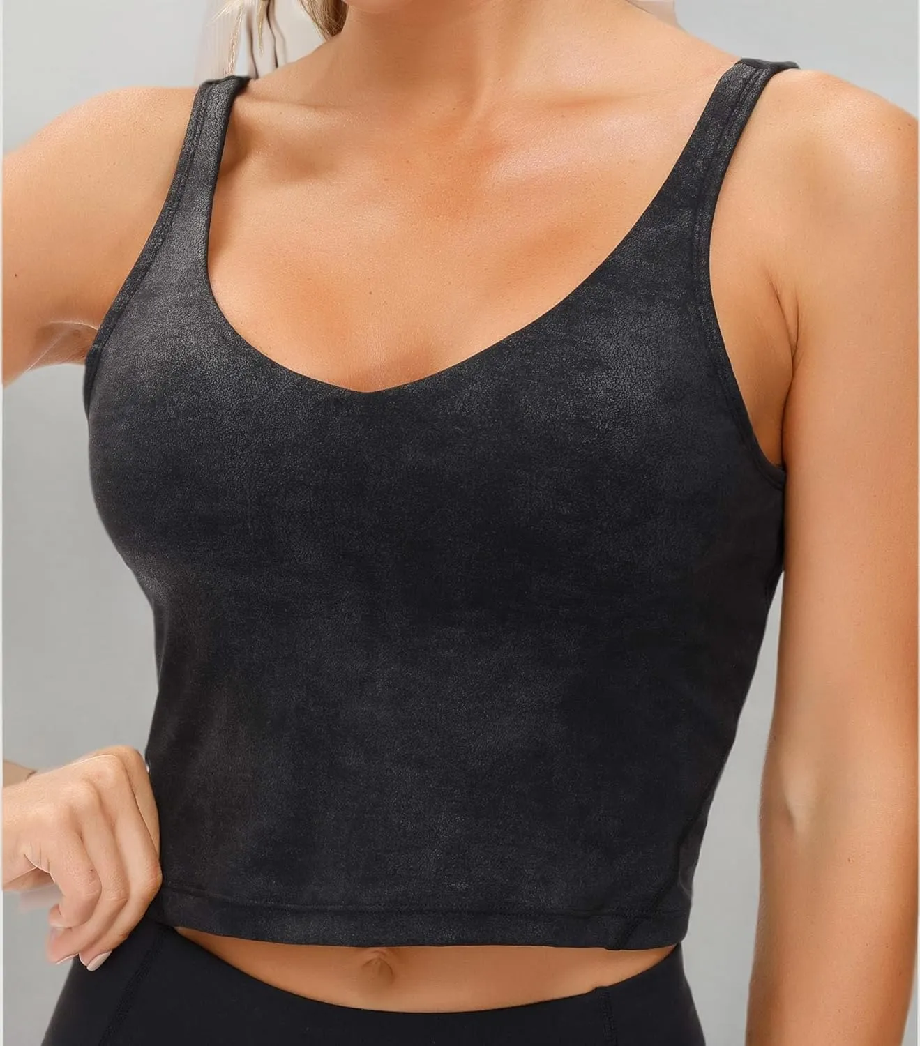 THE GYM PEOPLE Womens Camo Longline Sports Bra Wirefree Padded Medium Support Yoga Bras Gym Running Workout Tank Tops
