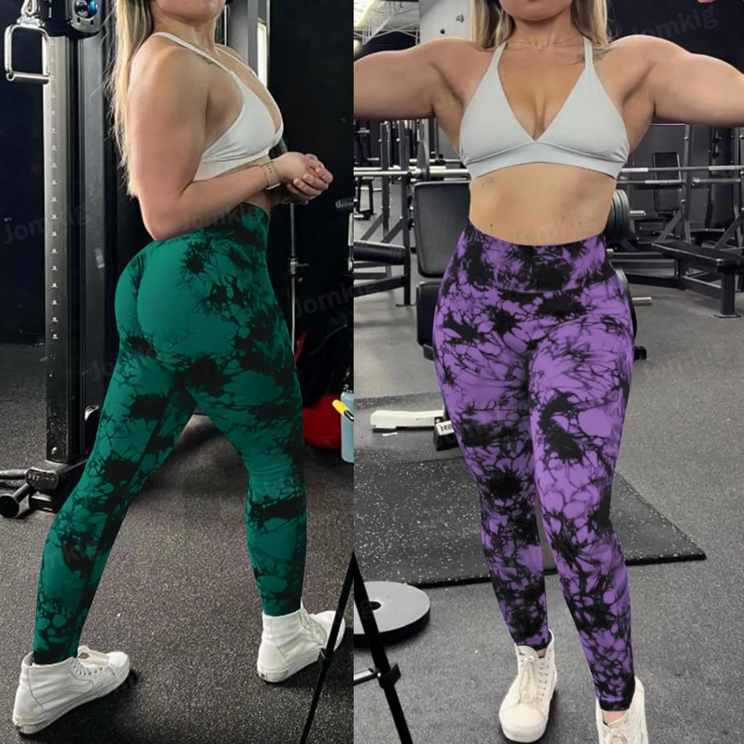 Tie Dye Seamless Leggings for Women High Waist Workout Yoga Pants Scrunch Butt Lifting Compression Tights