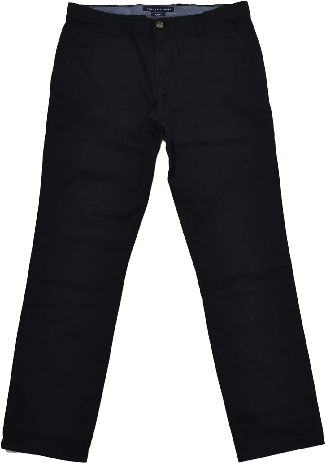 Tommy Hilfiger Mens Slim Fit Flat Front Chino Pants (34x34, Black)