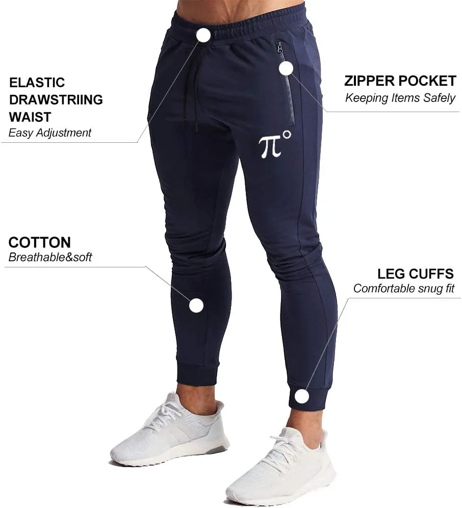 Wangdo Men's Joggers Sweatpants Gym Training Workout Pants Slim Fit with Zipper Pockets