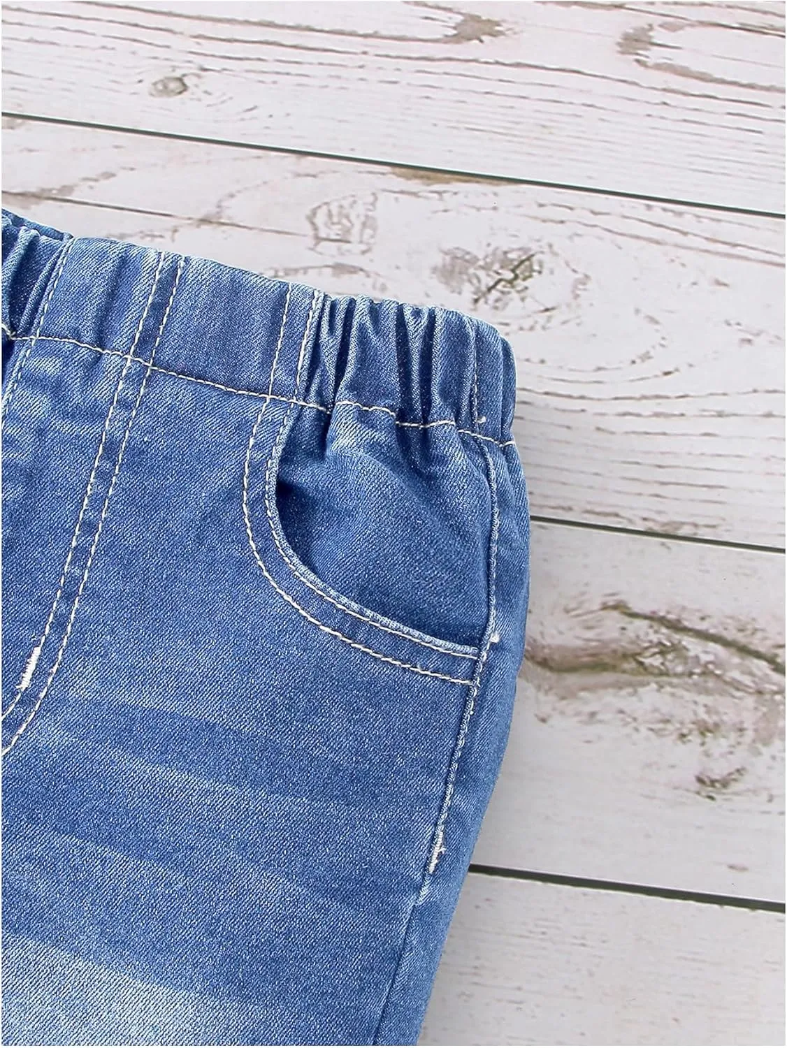 WDIRARA Toddler Girl's High Waisted Bow Front Bell Bottom Jeans Flare Leg Denim Pants