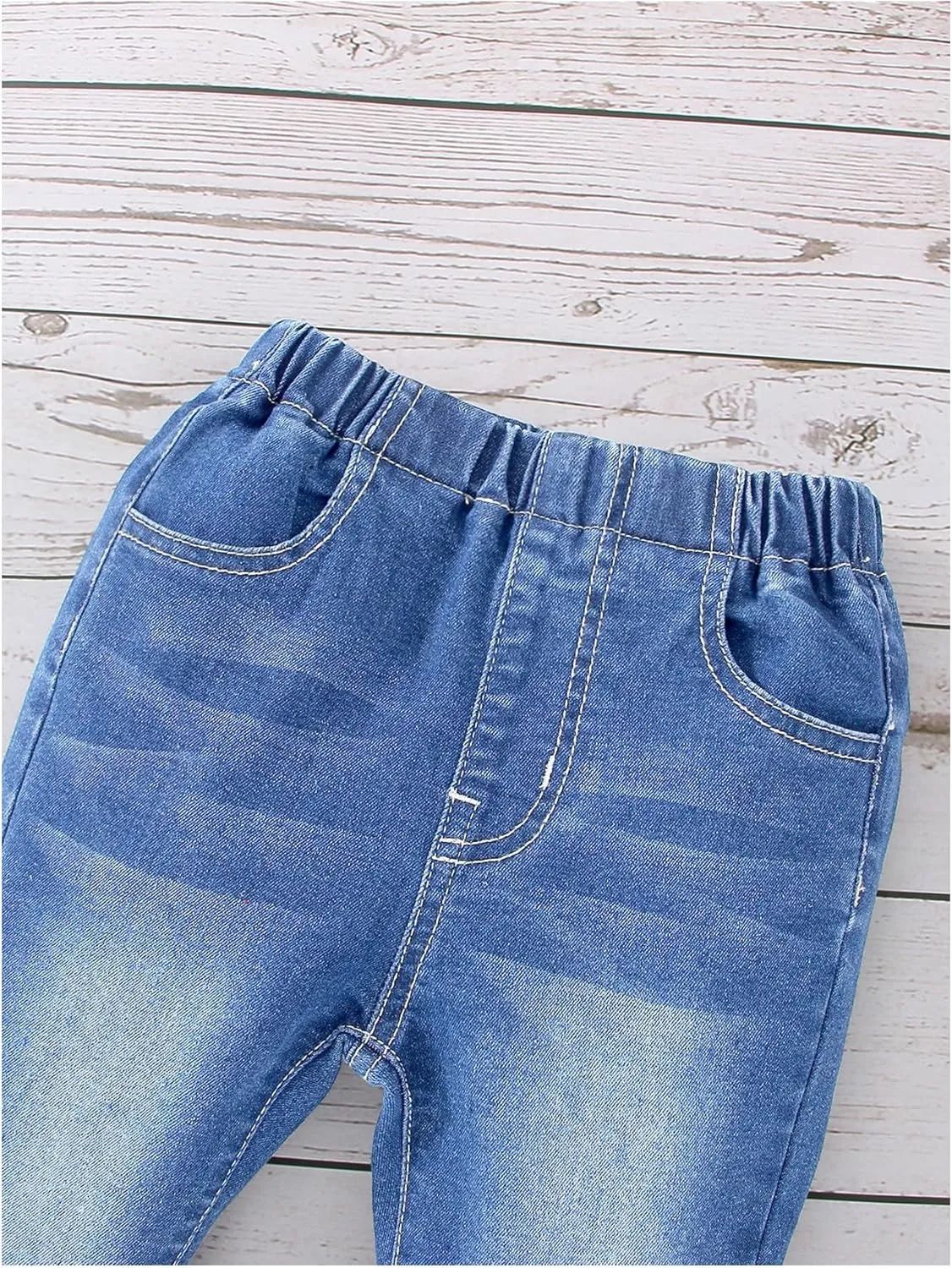 WDIRARA Toddler Girl's High Waisted Bow Front Bell Bottom Jeans Flare Leg Denim Pants