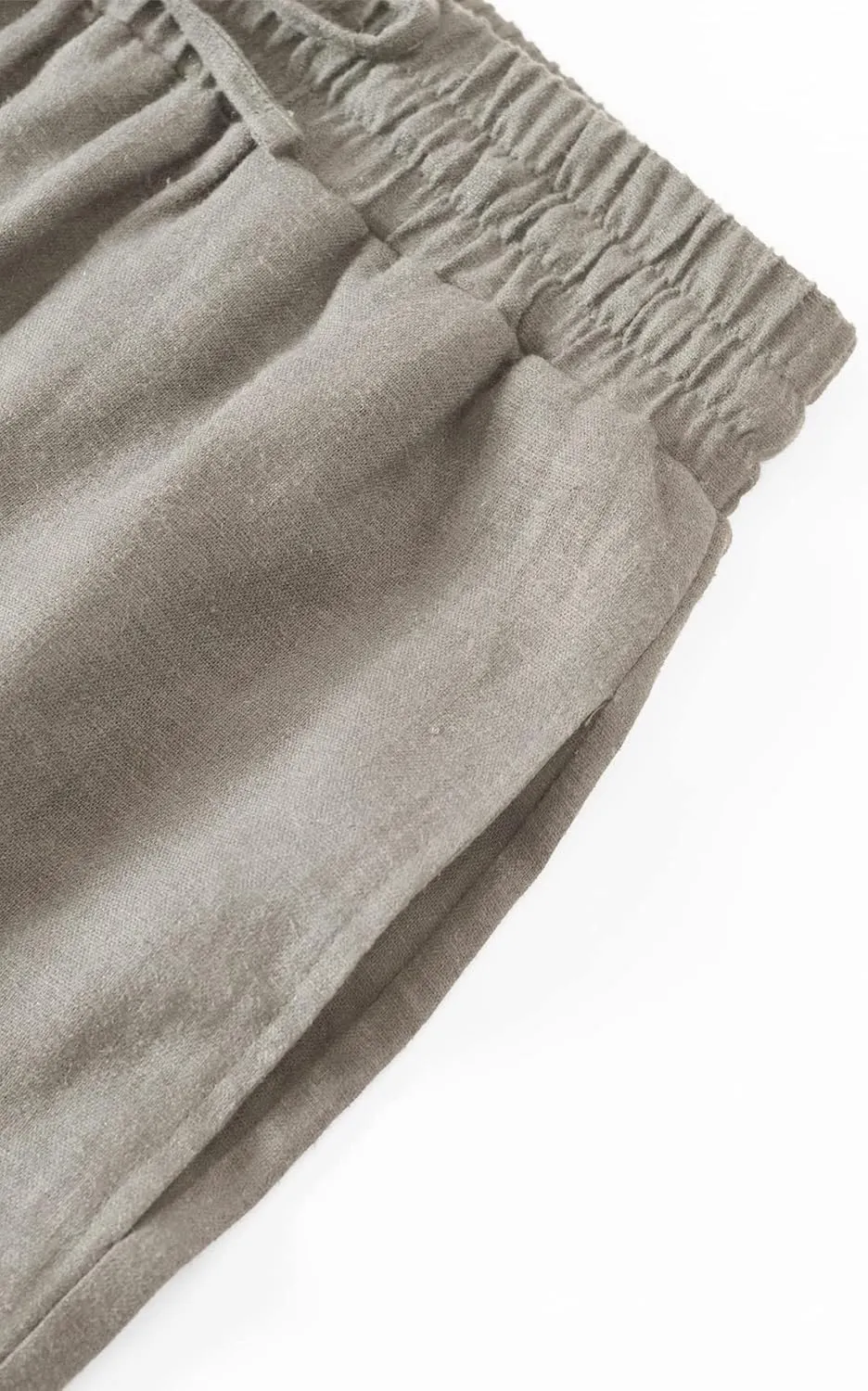 Weintee Women's Linen Crop Pants Capris with Pockets