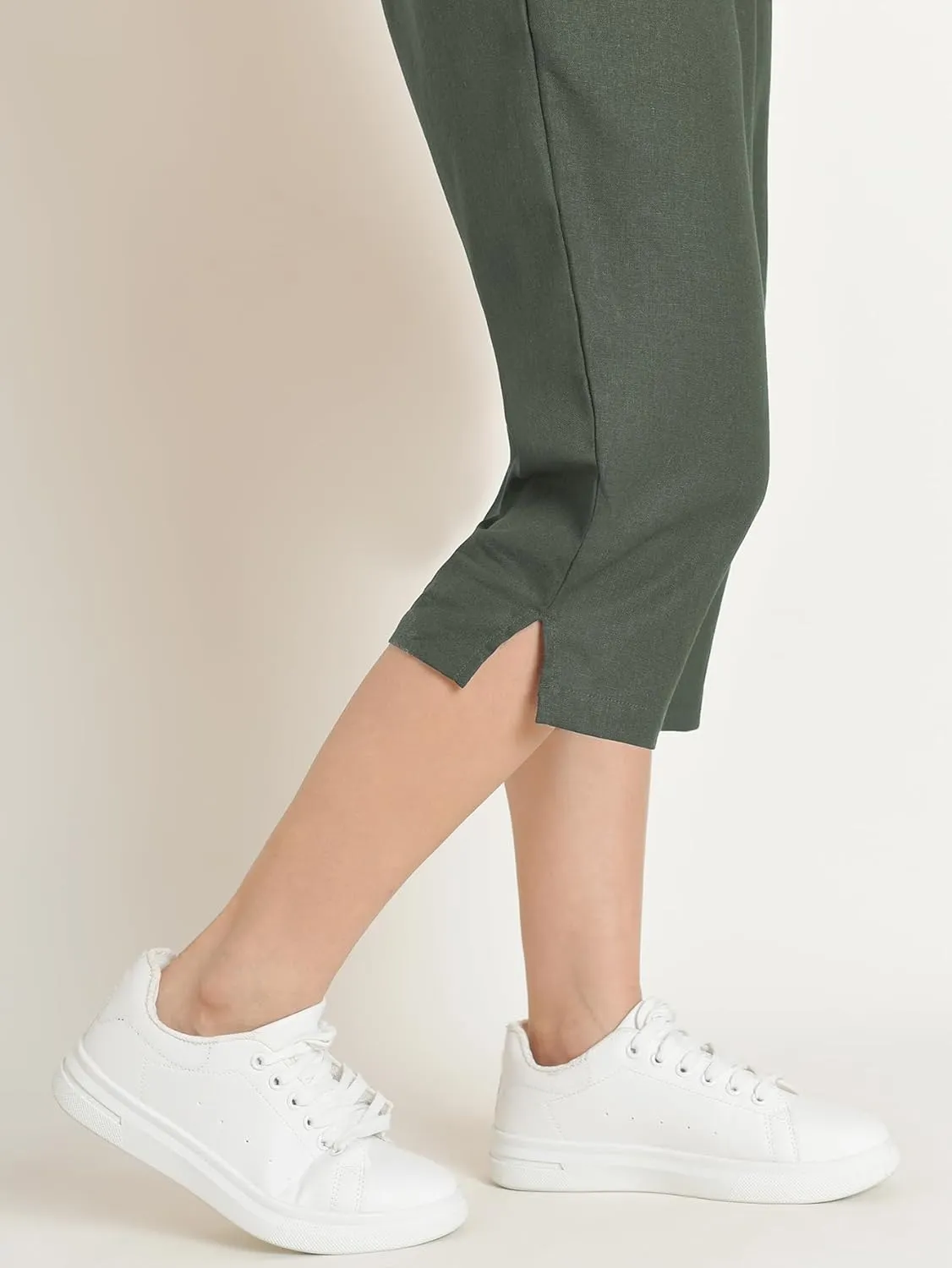 Weintee Women's Petite Linen Capris Capri Pants with Pockets