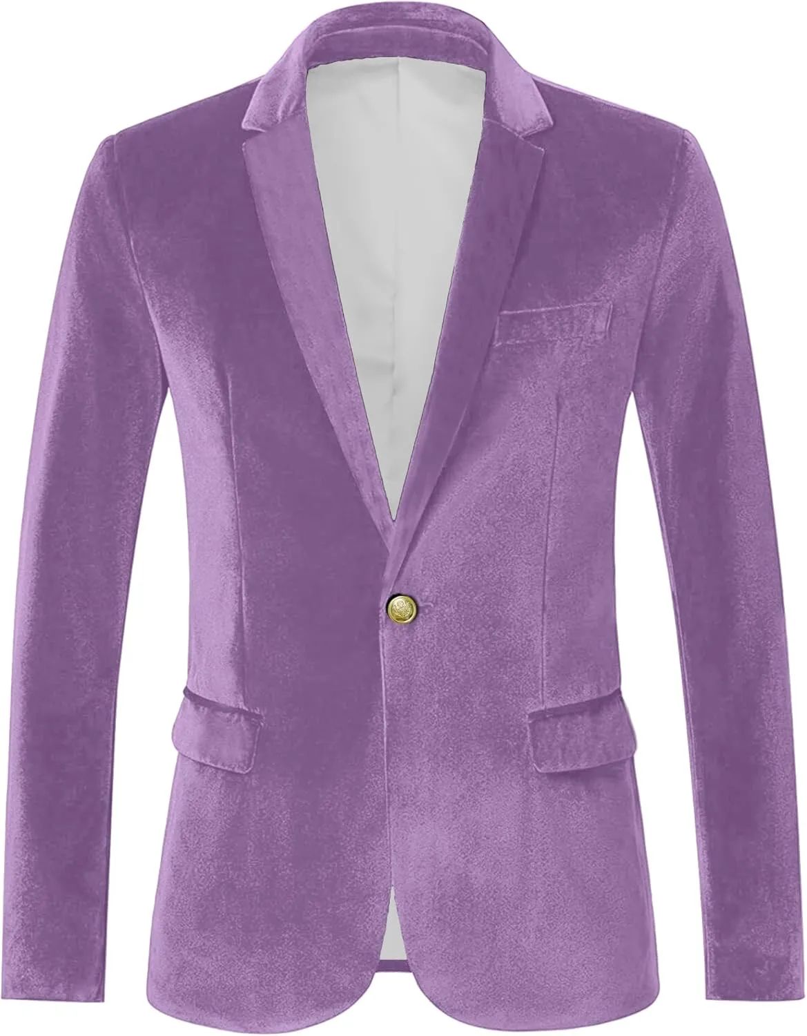 Wemaliyzd Mens 2 Piece Suit Notch Lapel 1 Button Velvet Blazer Jacket & Pants