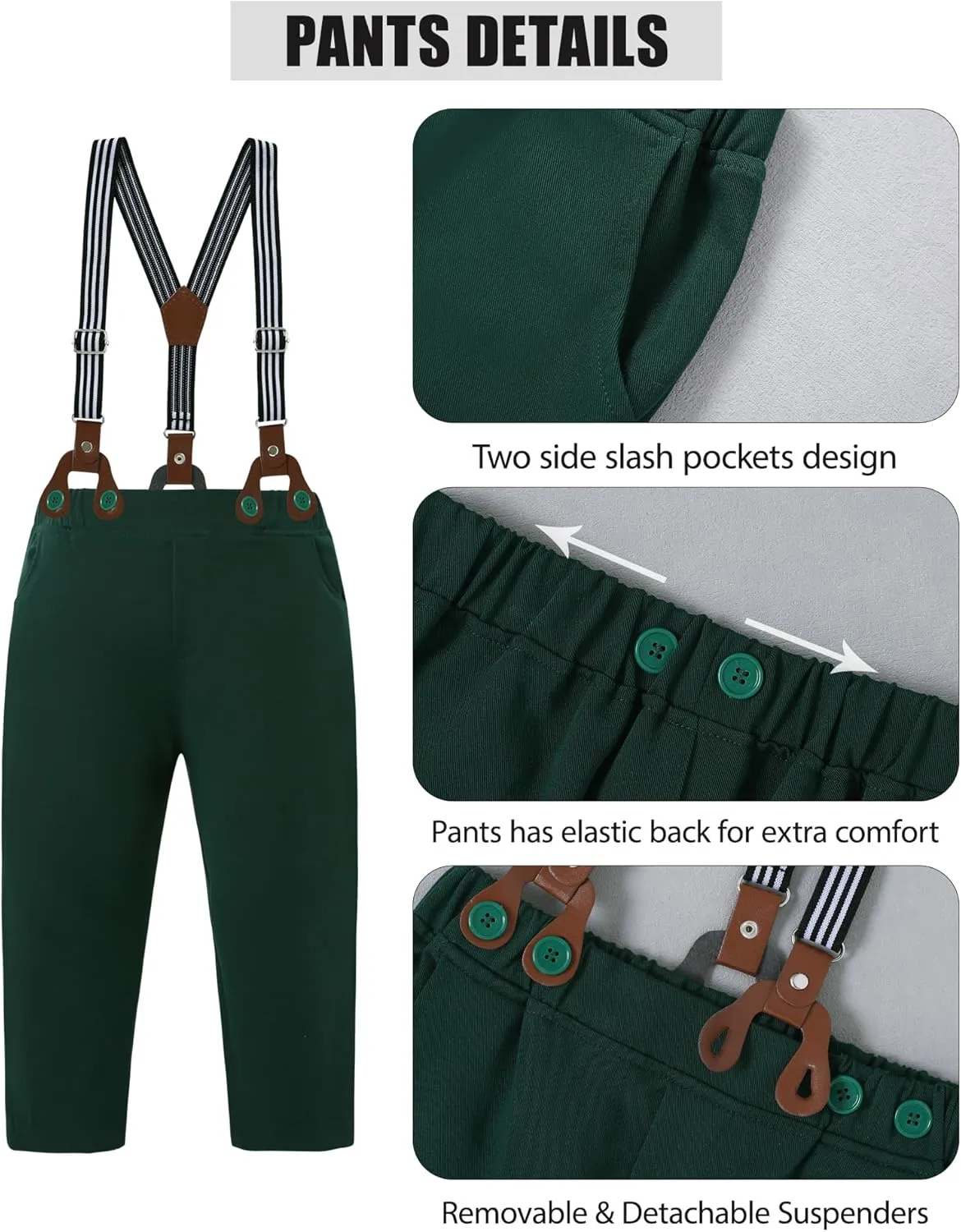 WESIDOM Boy's Formal Suits Set 7 Piece, Size 6-10 Kids Tuxedo Toddler Dress Clothes Blazer Vest Pants with Adjustable Waist