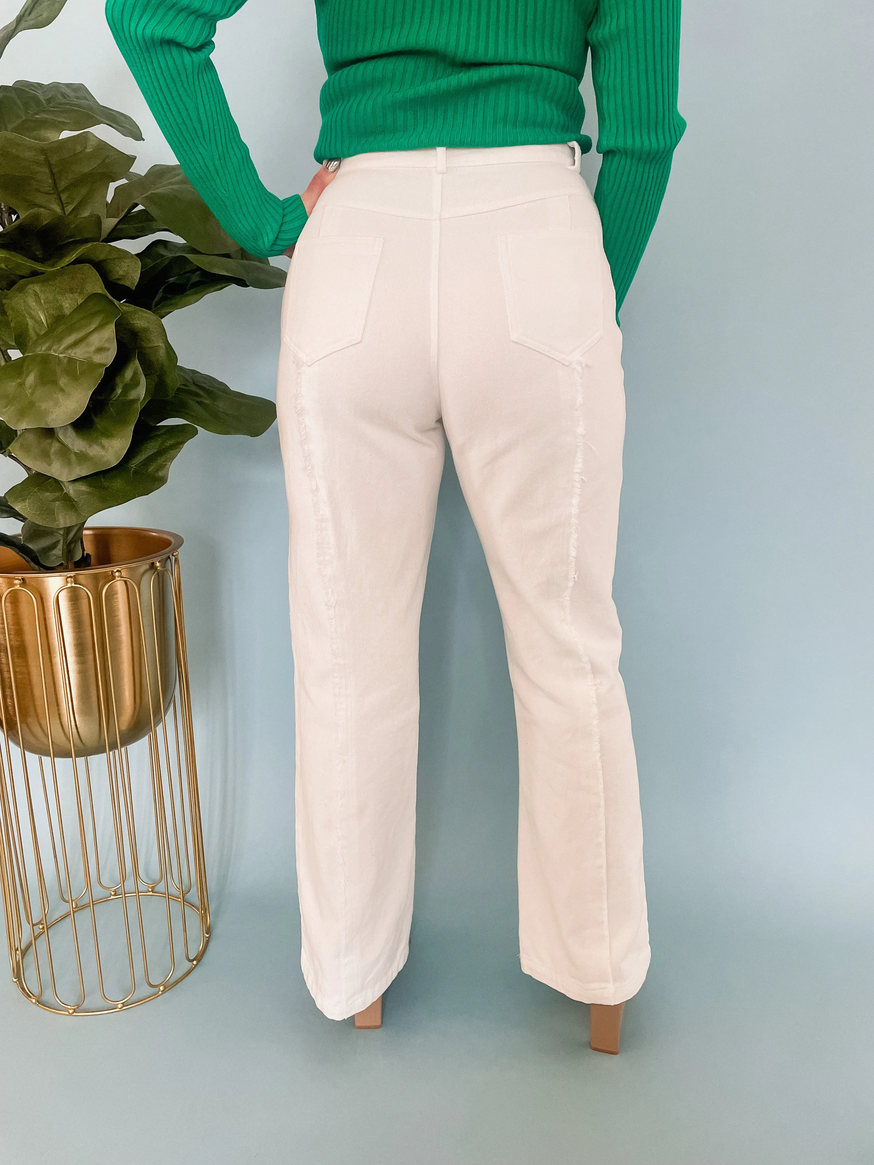 White Seam Pants