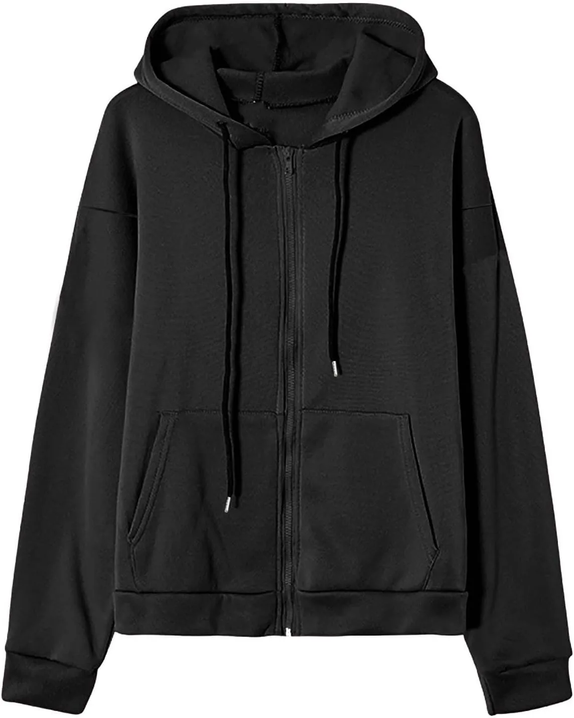 Wirziis Oversized Zip Up Hoodie for Women 2024 Fleece Jacket Fall Outfits Casual Hooded Tops Teen Girls Drawstring Cardigan