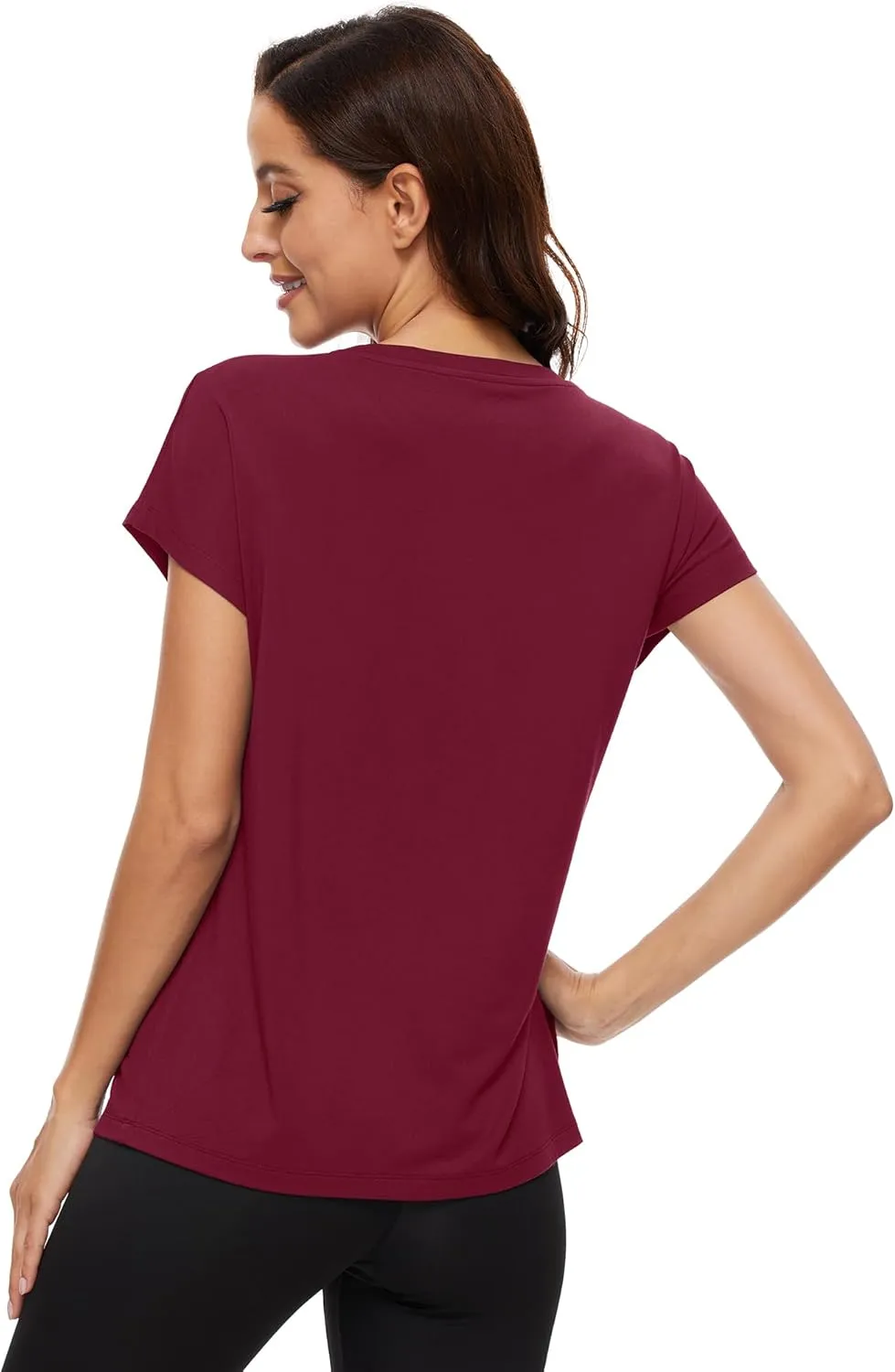 WiWi Women's Pajama Tops Soft Crew Neck Sleep Shirt Loose Short Sleeves T-Shirt Viscose from Bamboo S-XXL