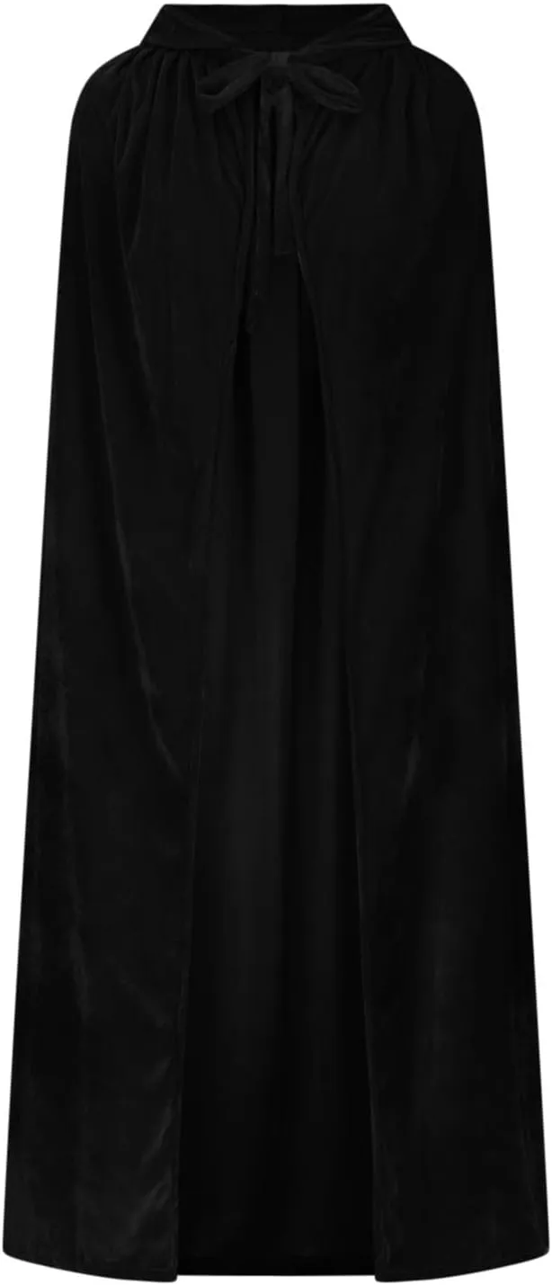 Wizard Robe Velvet Hooded Witch Cloak Unisex Medieval Renaissance Hood Cape Halloween Cosplay Adult Coat Top