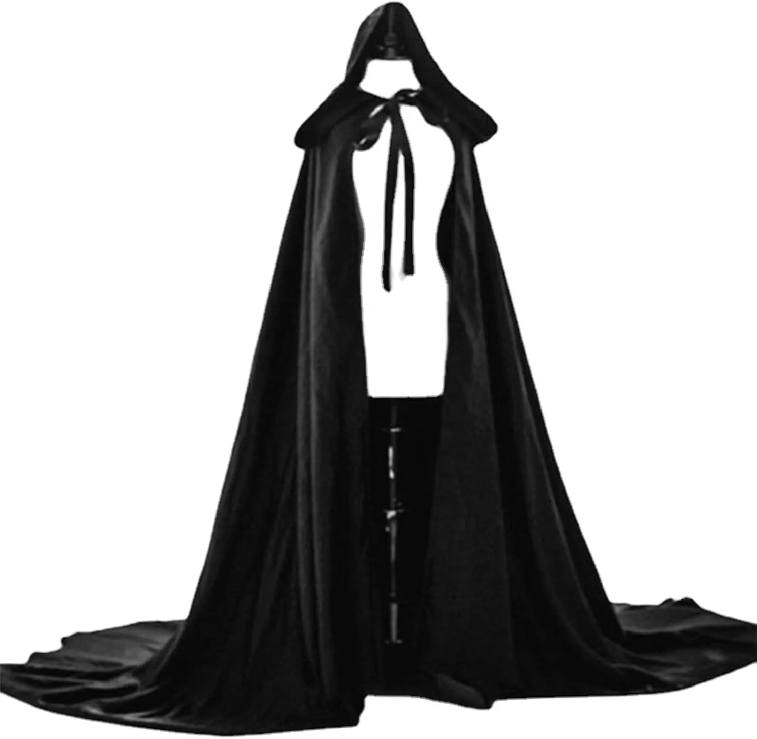 Wizard Robe Velvet Hooded Witch Cloak Unisex Medieval Renaissance Hood Cape Halloween Cosplay Adult Coat Top