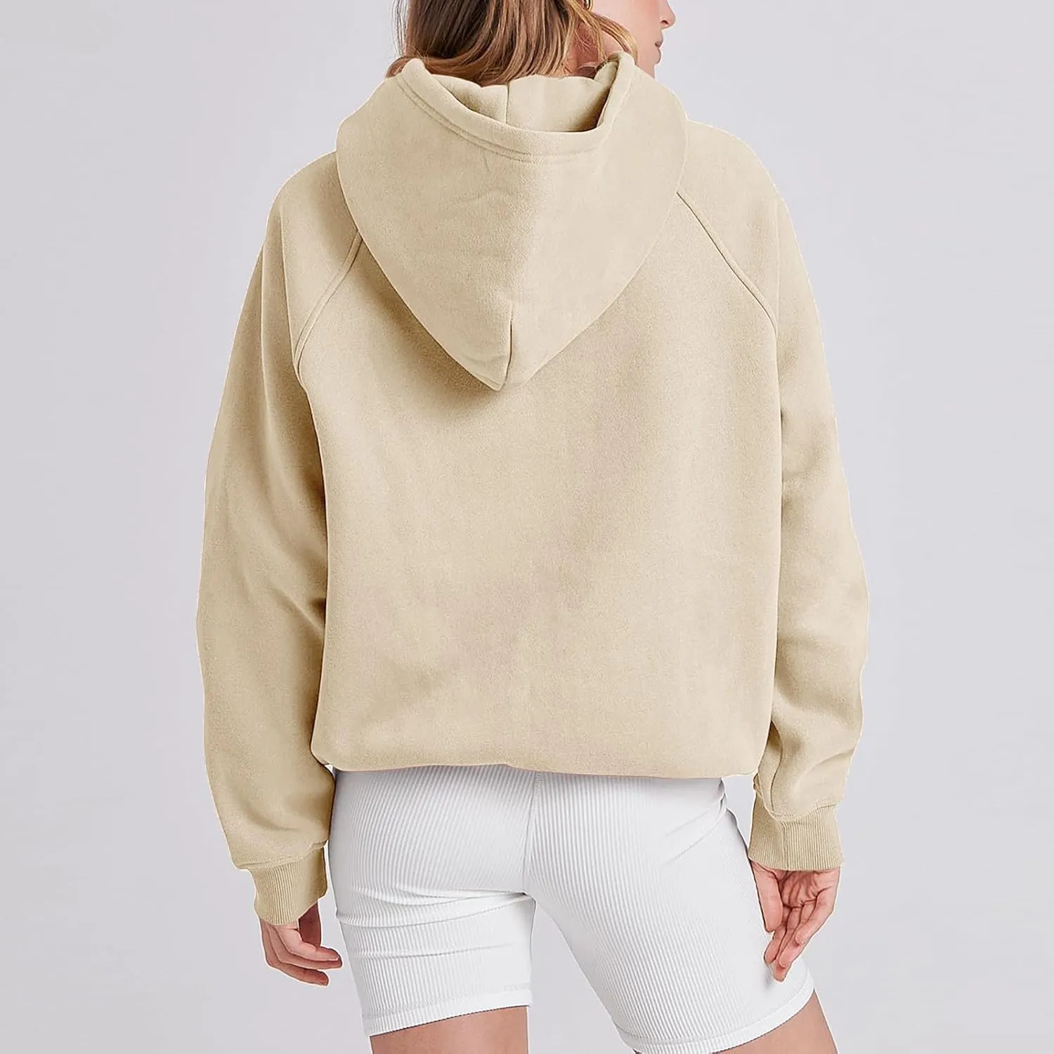 Women Hoodies Fleece Oversize Sweatshirt Casual Basic Long Sleeve Athletic Workout Pullover Fall Clothes