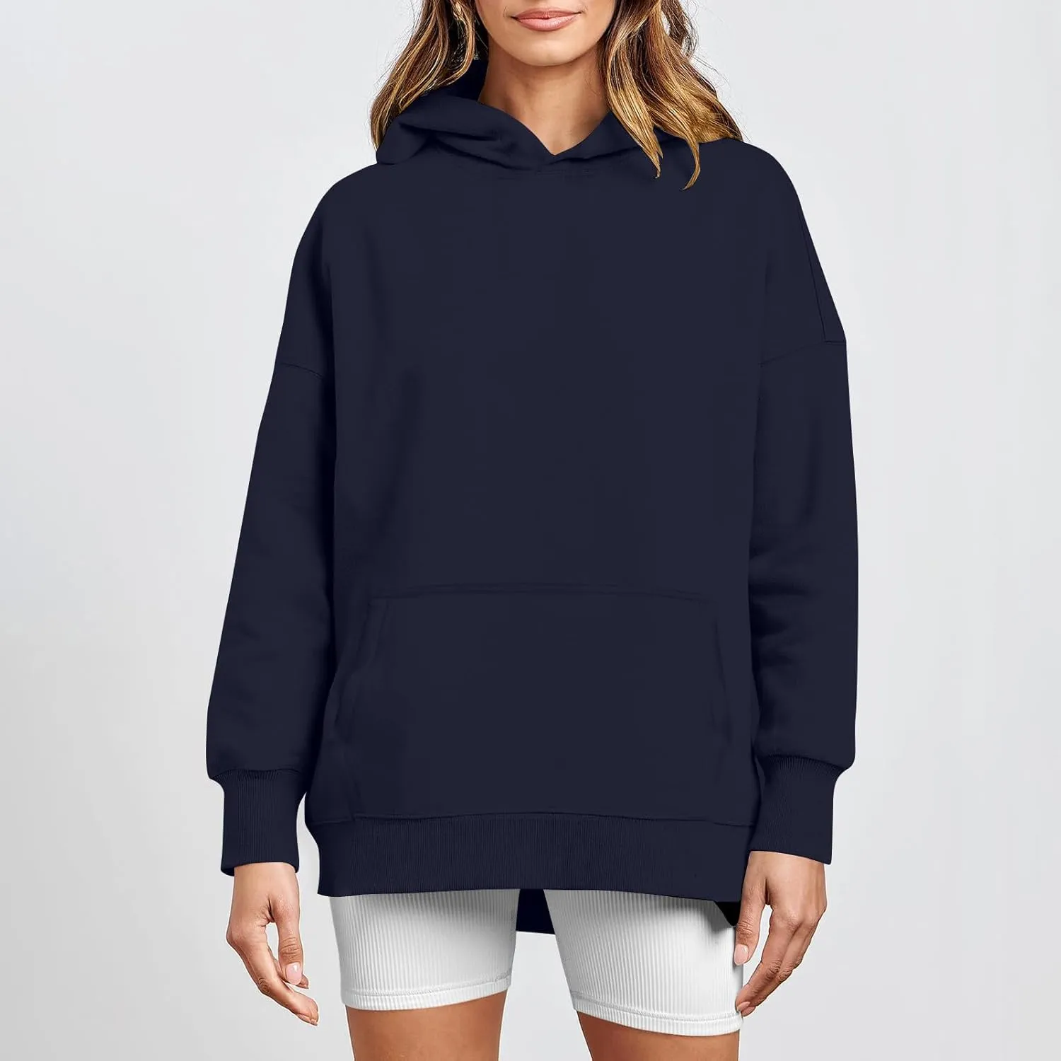 Women's Camo Hoodie Maple-Leaf Print Oversized Sweatshirt Fleece Hooded Sweatshirts with Pocket Casual Fall Pullover
