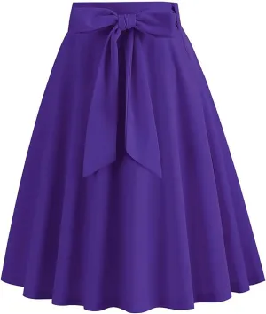 Women's High Waist A-Line Pockets Skirt Skater Flared Midi Skirt Vinage Skirt Coctail Party Short Skirts
