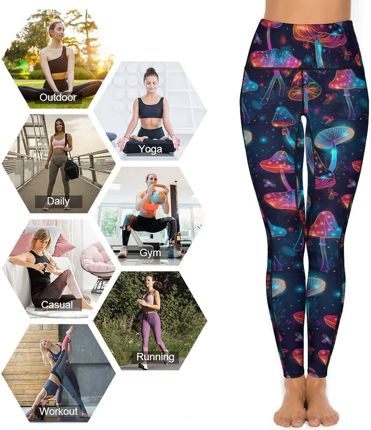 Women's High Waist Tummy Control Yoga Pants with Pockets Workout Leggings