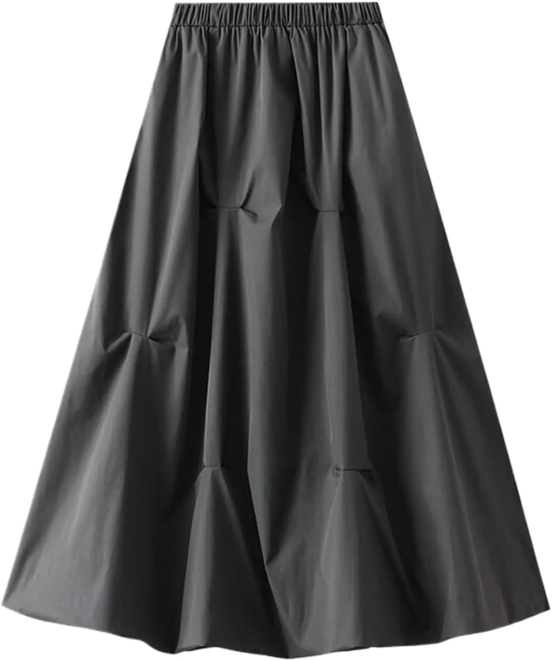 Women's Irregular Pleated A-Line Skirt,High Waist Mesh Midi Skirt for Spring and Summer