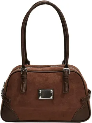 Women's Leather PU Shoulder Bags Suede Slouchy Bag Purses Casual Handbag Small Tote Spring Fall Winter Office Work Travel