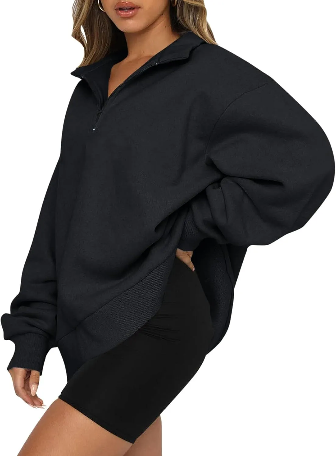 Womens Oversized Sweatshirts Hoodies Half Zip Pullover Fall Fashion Outfits 2023 Y2k Clothes