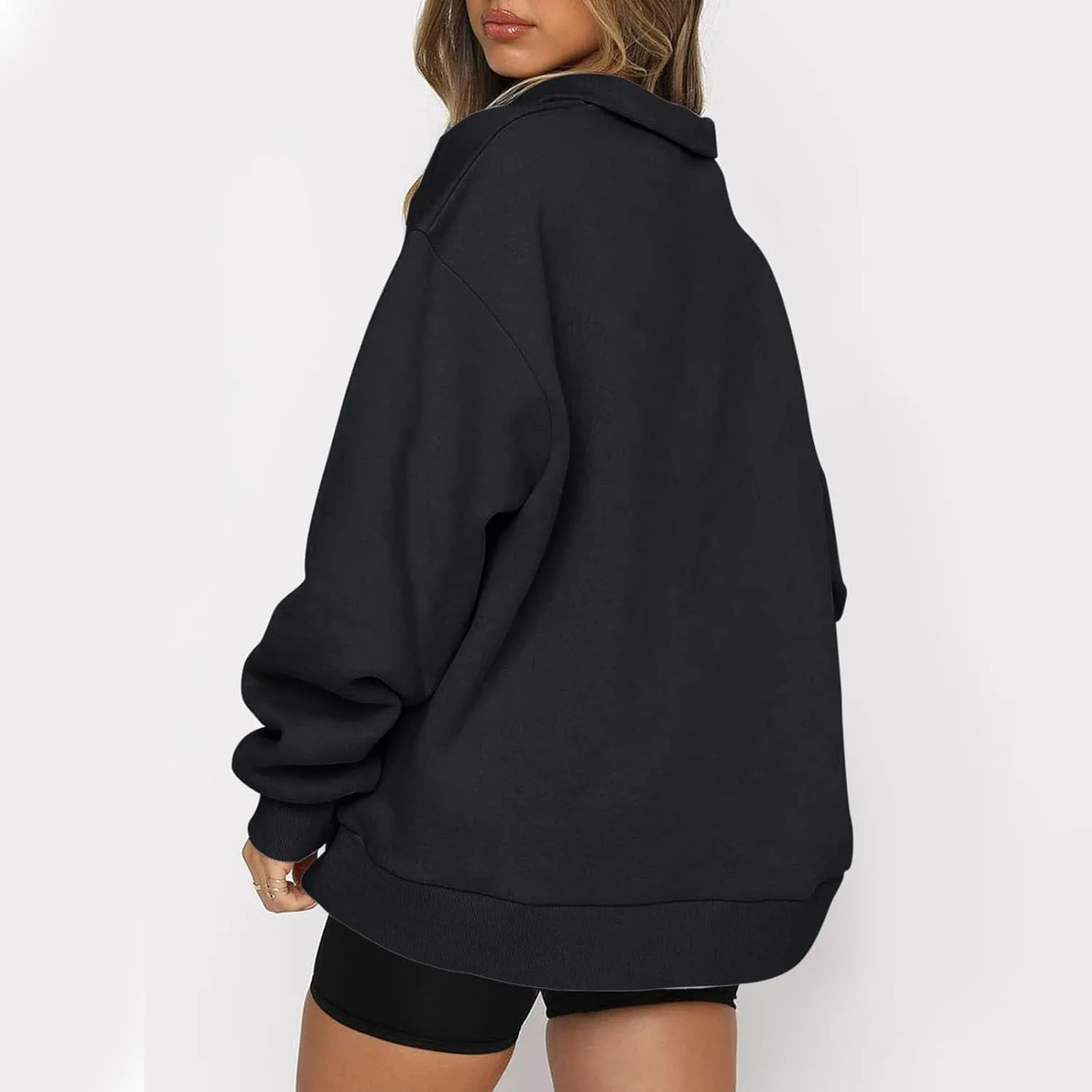 Womens Oversized Sweatshirts Hoodies Half Zip Pullover Fall Fashion Outfits 2023 Y2k Clothes