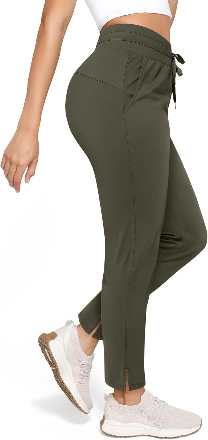 Women's Pants with Deep Pockets, 7/8 Stretch Ankle Sweatpants for Golf, Athletic, Lounge, Travel, Work