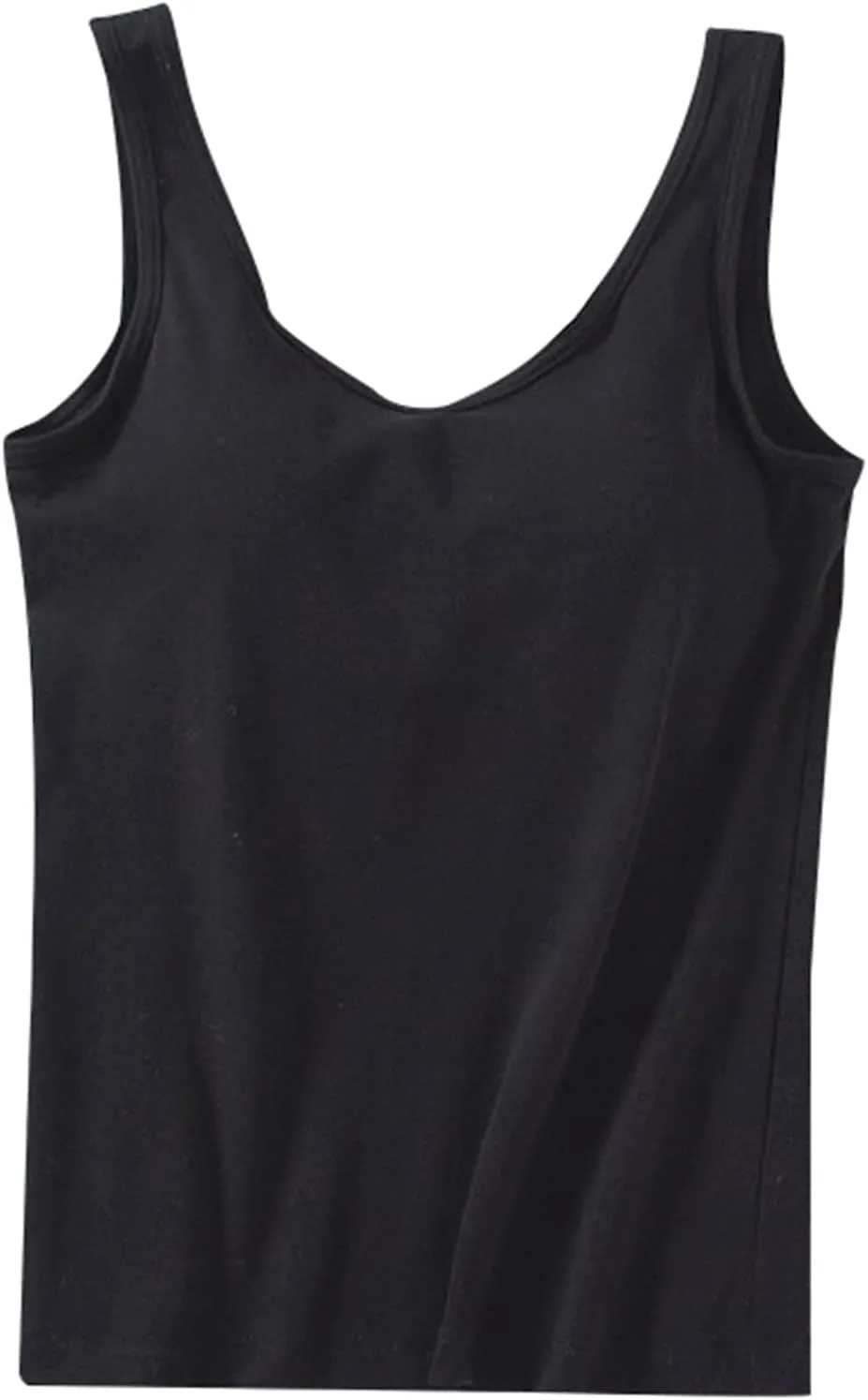Womens Tank Tops with Built in Bra 2024 Casual Scoop Neck Sleeveless Basic Workout Top Padded Bra Camisole Undershirt