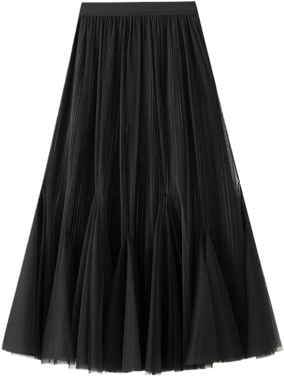 Women's Vintage Tulle A-Line Midi Skirt for Fall