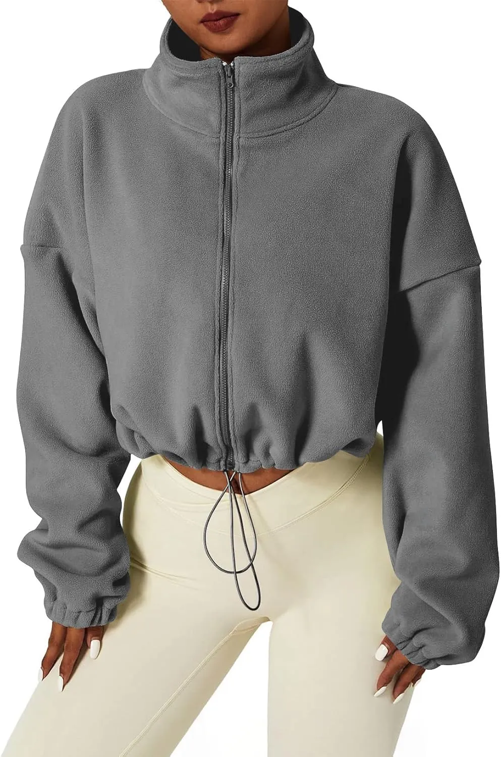 Womens Zip Up Hoodies Y2k Oversized Sweatshirts 2024 Fashion Fall Winter Clothes Fuzzy Fleece Long Sleeve Crop Coat