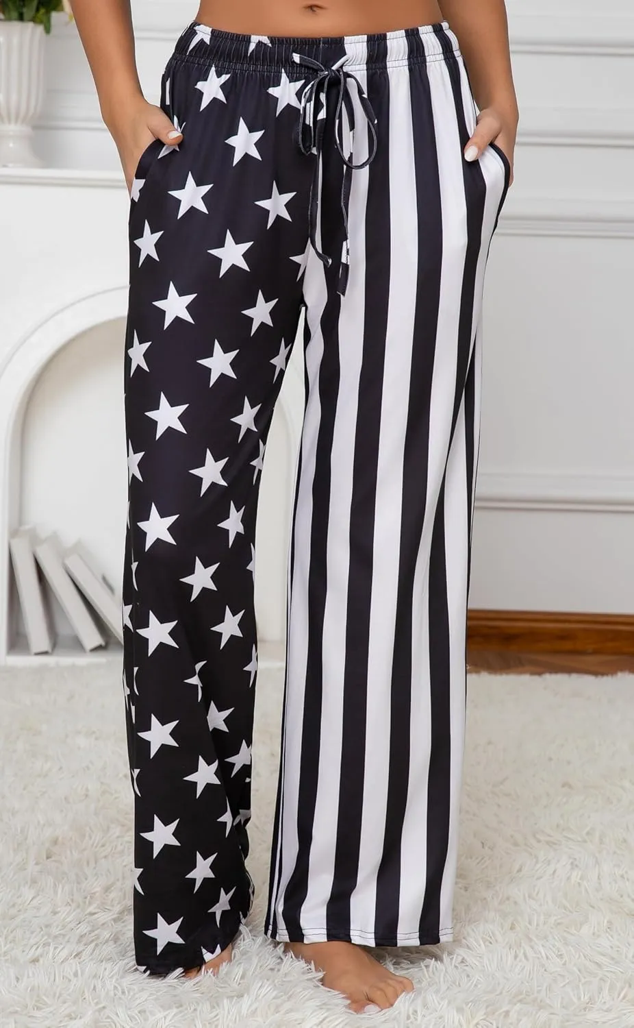 X-Image Women Comfy Casual Pajama Pants with Pockets & Drawstring