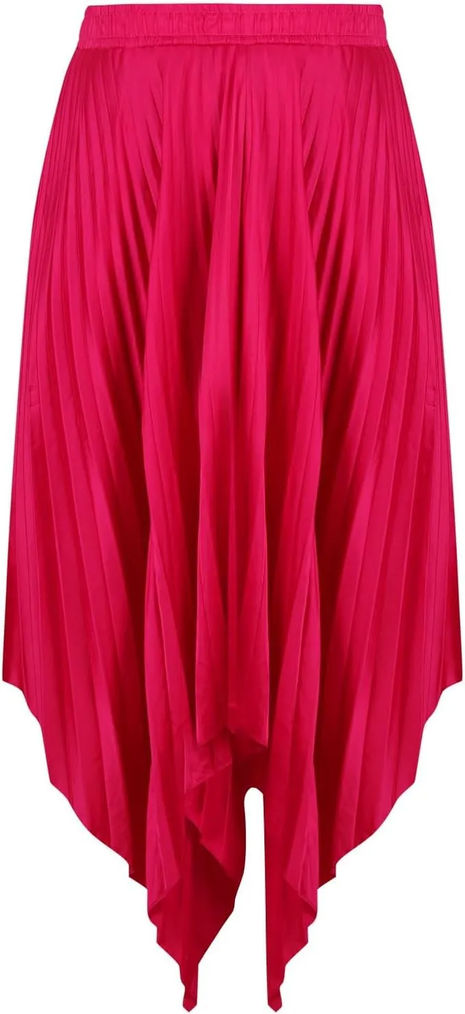 Xiaojmake Pleated Chiffon Skirts for Women High Elastic Waisted Flowy Asymmetrical Skirt Dressy High Low Summer Midi Skirts