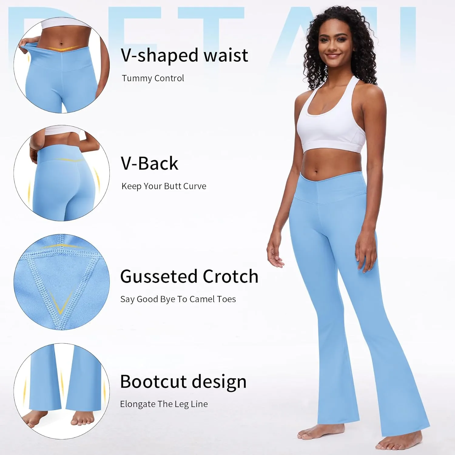 Yoga Pants with Pockets for Women Crossover Flare Leggings Wide Leg Pants for Women Tummy Control