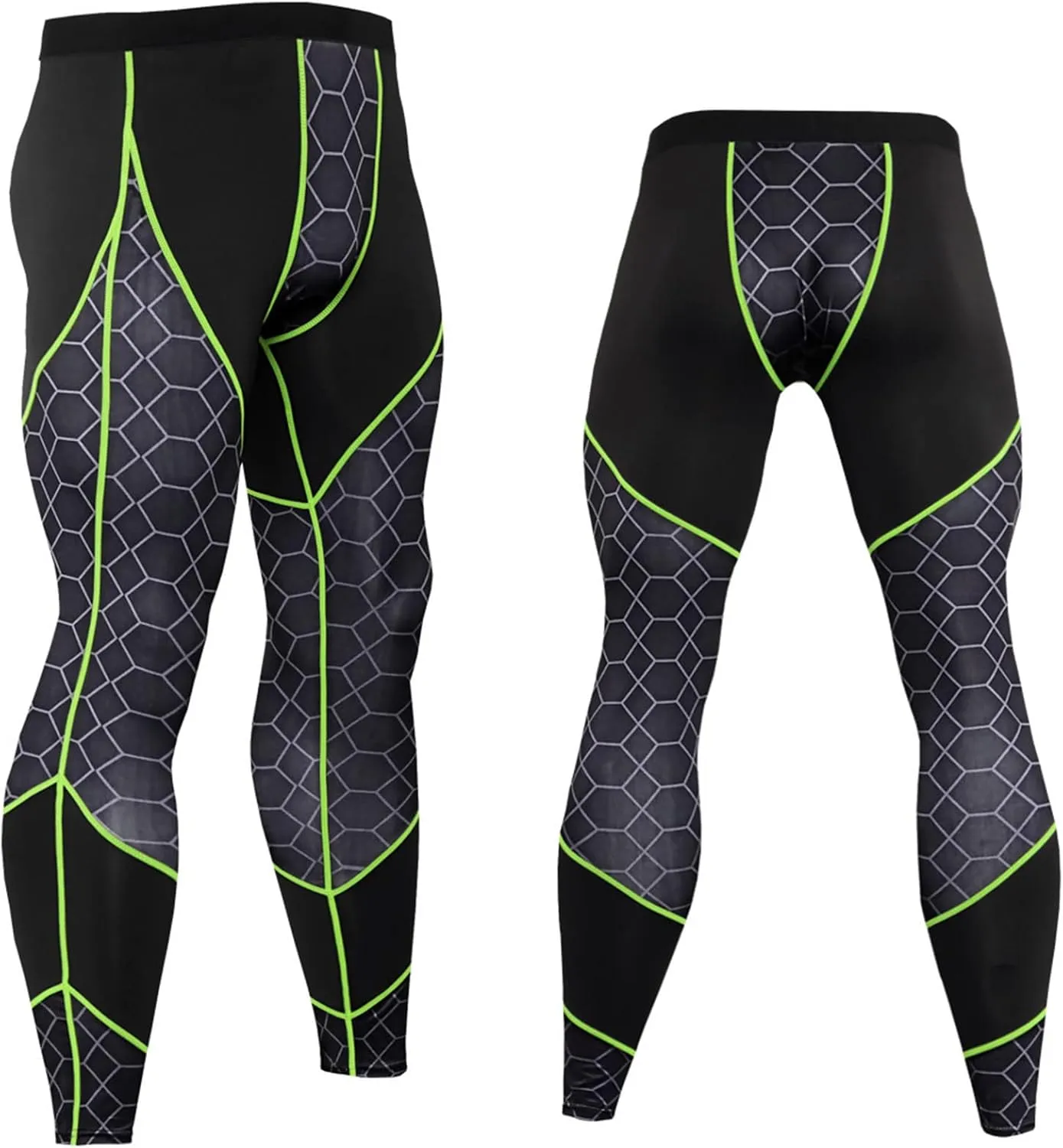 ZYXTIM Men's Compression Pants, Quick Dry Gym Workout Sports Running Tights Slim Fit Yoga Leggings with Pocket/Non-Pocket